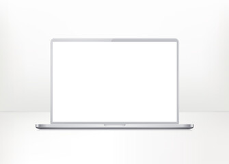 Leinwandbilder - Vector laptop with blank screen. Photoreal mockup