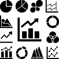Poster - Chart arrow up graph bar histograms icon in a collection with other items