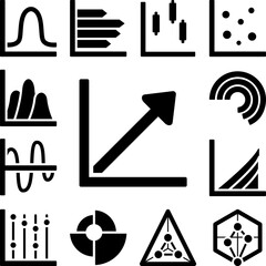 Poster - Chart arrow line icon in a collection with other items