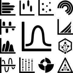 Poster - Chart diagram icon in a collection with other items