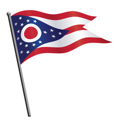 Sticker - ohio oh state flag flying waving on flagpole