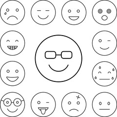 Poster - Sunglasses, happy, emotions icon in a collection with other items