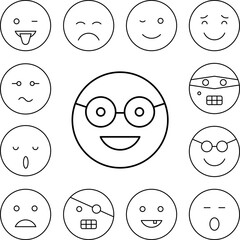 Poster - Sunglasses, happy, emotions icon in a collection with other items