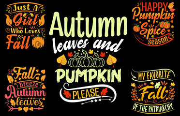 Autumn t-shirt design template vector Bundle