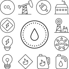 Poster - Oil, energy icon in a collection with other items