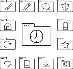 Poster - Folder clock icon in a collection with other items