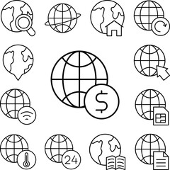 Poster - Dollar icon in a collection with other items