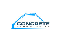 Concrete Pump Logo Design Hydraulic Machine Icon Symbol Mump Truck Excavator Crane Mixer Vehicle