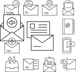 Poster - Letter, send, message icon in a collection with other items