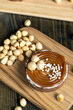 © rsooll - chocolate tartlet with cream filling and salted caramel with nuts