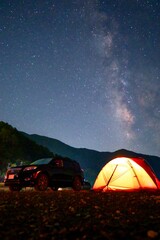 Wall Mural - tent in the night