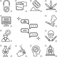 Poster - Chatting, addictions icon in a collection with other items