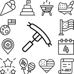 Poster - Food fork sausage icon in a collection with other items