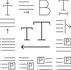 Poster - direction, format, left, text icon in a collection with other items