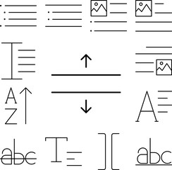 Poster - format, text icon in a collection with other items