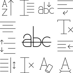 Poster - format, strikethrough, text icon in a collection with other items