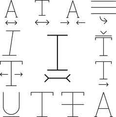 Poster - italic, scale, text, width icon in a collection with other items