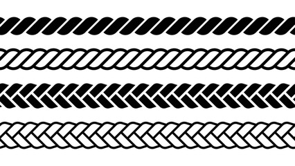 Poster - Rope brushes set. Rope seamless pattern vector illustration.
