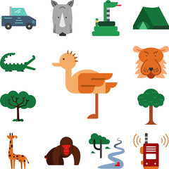 Poster - ostrich, bird, animal icon in a collection with other items