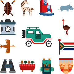 Poster - car, automobile icon in a collection with other items