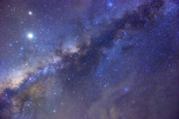 Wall Mural - milky way galaxy with stars and space dust in the universe, long speed exposure, night landscape wit