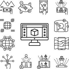 augmented icon in a collection with other items