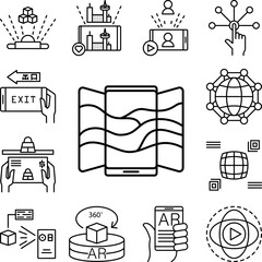 Poster - augmented reality, technology, virtual reality, smartphone icon in a collection with other items
