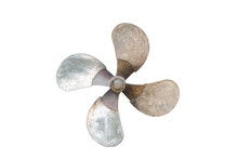 Boat Propeller Isolated On White With Clipping Path.