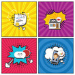 © naughtynut - Hand drawn flat trendy cartoon elements collection Work from home