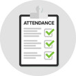© vinayak - office attendance paper with checklist right mark on paper with green marks.attendance paper