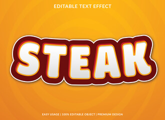 Wall Mural - steak editable text effect template with abstract style background use for business logo and brand