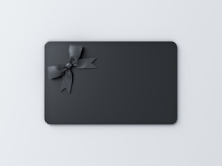 Wall Mural - Blank black gift business card isolated on white background with shadow minimal concept 3D rendering