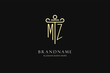 Luxury modern monogram MZ logo for law firm with pillar icon design style