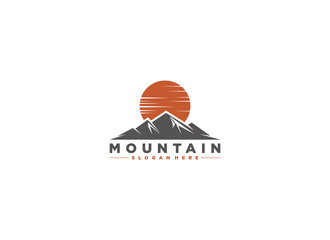 Wall Mural - mountain logo template vector, icon in white background