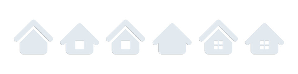 Fototapete - Trendy house light blue icons for app or website. Modern vector illustration isolated on white background.