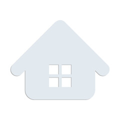 Fototapete - Trendy house light blue icon for app or website. Modern vector illustration isolated on white background.