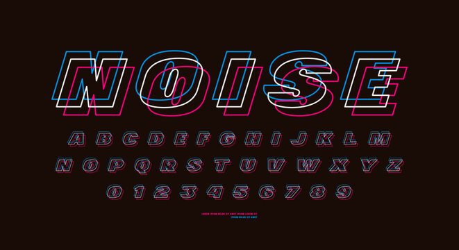 Hollow sans serif font with ripples distortion effect