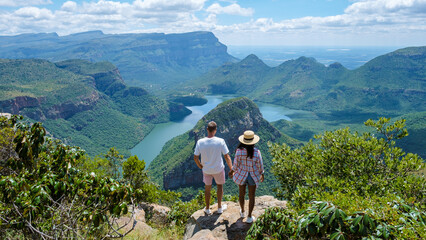 panorama route south africa, blyde river canyon with the three rondavels, view of three rondavels an