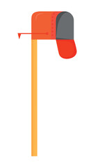 Poster - Empty letter box on pole semi flat color vector object. Post service. Full sized item on white. Receiving and sending mail simple cartoon style illustration for web graphic design and animation