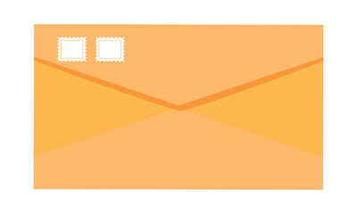 Poster - Closed envelope with postmarks semi flat color vector object. Sending letter. Full sized item on white. Postal service simple cartoon style illustration for web graphic design and animation