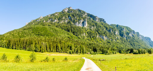 Wall Mural - Panoramic view at the hills near Inzell town - Germany