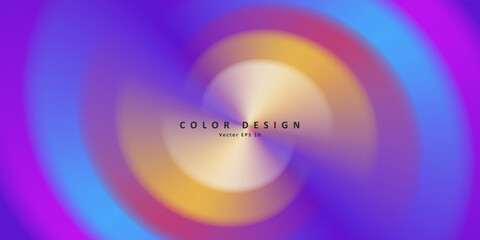 Wall Mural - abstract background of colored rainbow stripes curving in circle. vector illustration