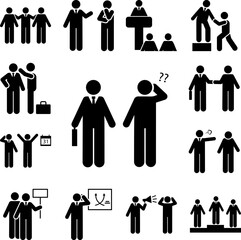 Poster - Job, conversation, speak, think icon in a collection with other items