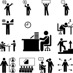 Poster - Invoice, office, time, job icon in a collection with other items