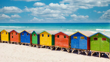 Colorful Beach House At Muizenberg Beach Cape Town, Beach Huts, Muizenberg, Cape Town, False Bay, South Africa.