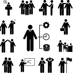 Poster - Money, time, universal, businessman icon in a collection with other items