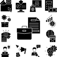 Sticker - Beg document business icon in a collection with other items