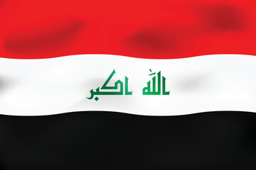 Wall Mural - National flag of Iraq. Realistic pictures flag