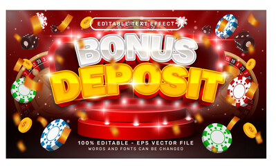 Poster - bonus deposit 3d text effect and editable text effect