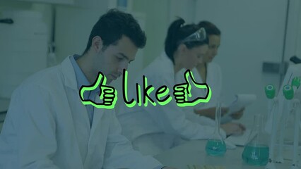 Poster - Animation of like over diverse lab workers